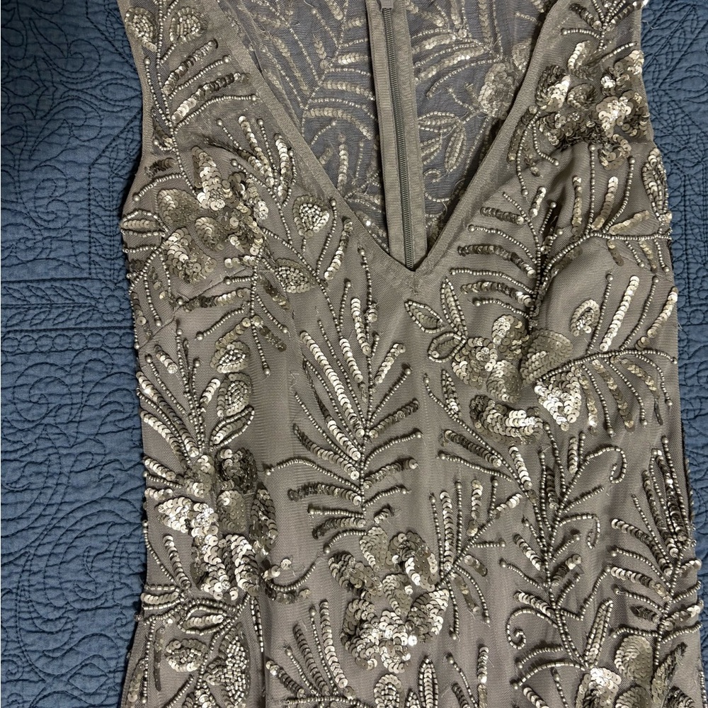 Stunning Silver Sequin Maxi Dress
